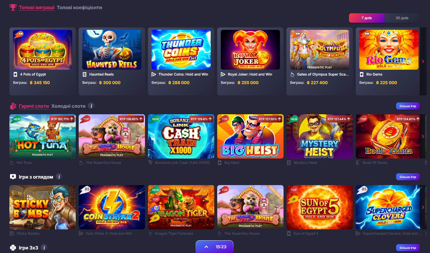 Слоти на сайті Super Gra: ігрові автомати, RTP і вибір слота за ставками в розділі казино